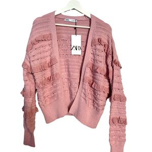 Zara Structured Knit Jacket Pink